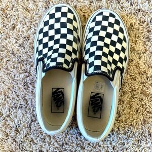 Black-and-white checkered vans
